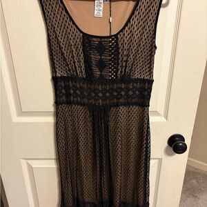 NWT Studio M Black and Tan Patterned Dress